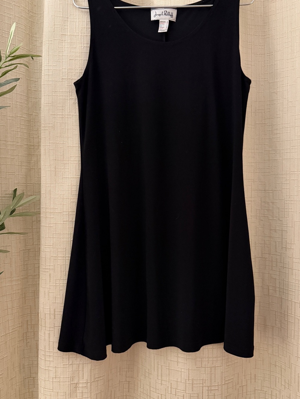 Vintage Joseph Ribkoff Black Sleeveless Swing Mini Dress